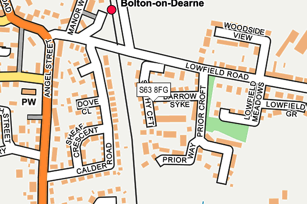 S63 8FG map - OS OpenMap – Local (Ordnance Survey)