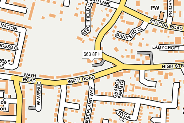 S63 8FH map - OS OpenMap – Local (Ordnance Survey)