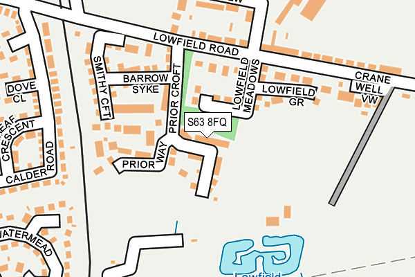 S63 8FQ map - OS OpenMap – Local (Ordnance Survey)