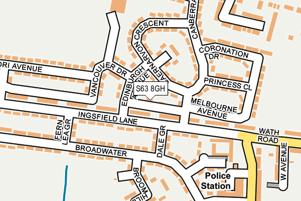 S63 8GH map - OS OpenMap – Local (Ordnance Survey)