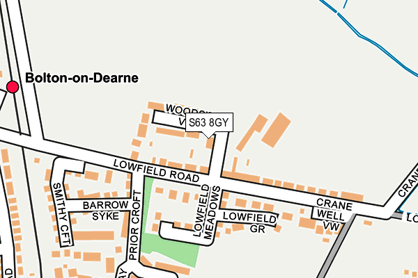 S63 8GY map - OS OpenMap – Local (Ordnance Survey)