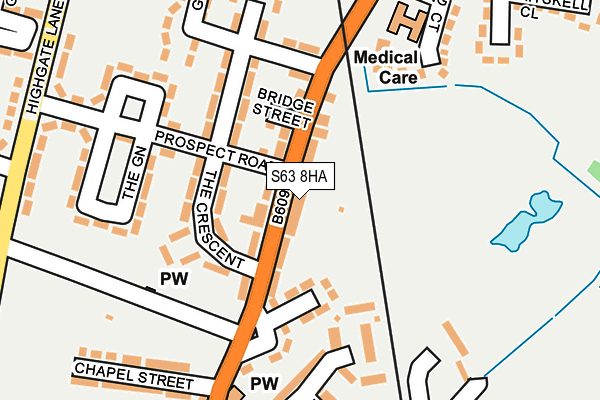 S63 8HA map - OS OpenMap – Local (Ordnance Survey)