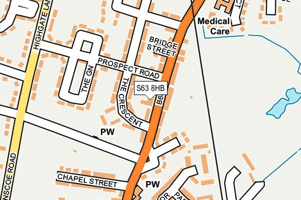 S63 8HB map - OS OpenMap – Local (Ordnance Survey)