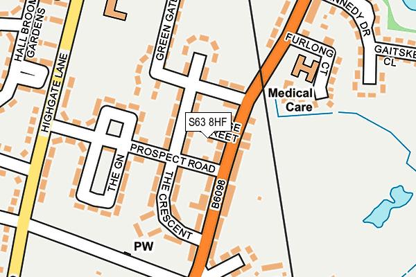 S63 8HF map - OS OpenMap – Local (Ordnance Survey)