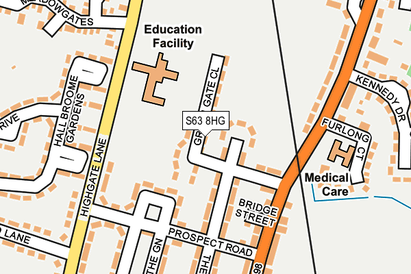 S63 8HG map - OS OpenMap – Local (Ordnance Survey)