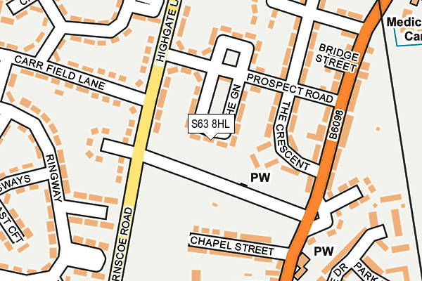 S63 8HL map - OS OpenMap – Local (Ordnance Survey)