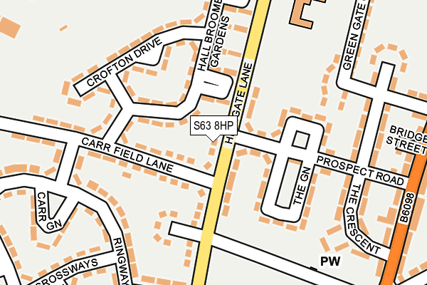 S63 8HP map - OS OpenMap – Local (Ordnance Survey)