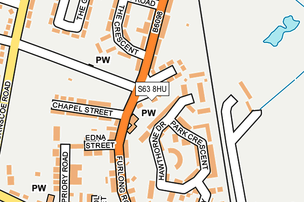 S63 8HU map - OS OpenMap – Local (Ordnance Survey)