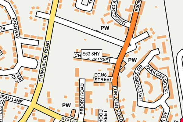 S63 8HY map - OS OpenMap – Local (Ordnance Survey)