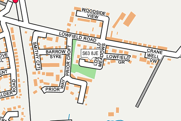 S63 8JE map - OS OpenMap – Local (Ordnance Survey)