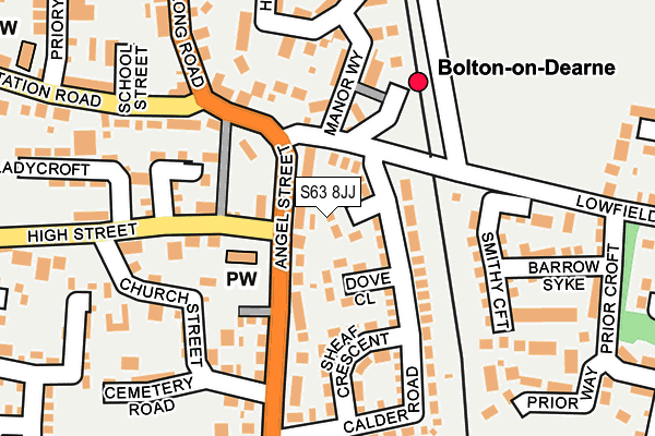 S63 8JJ map - OS OpenMap – Local (Ordnance Survey)