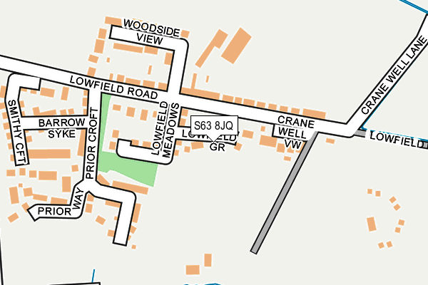 S63 8JQ map - OS OpenMap – Local (Ordnance Survey)