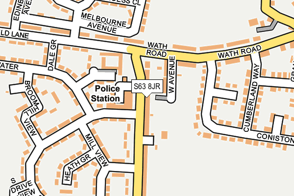 S63 8JR map - OS OpenMap – Local (Ordnance Survey)