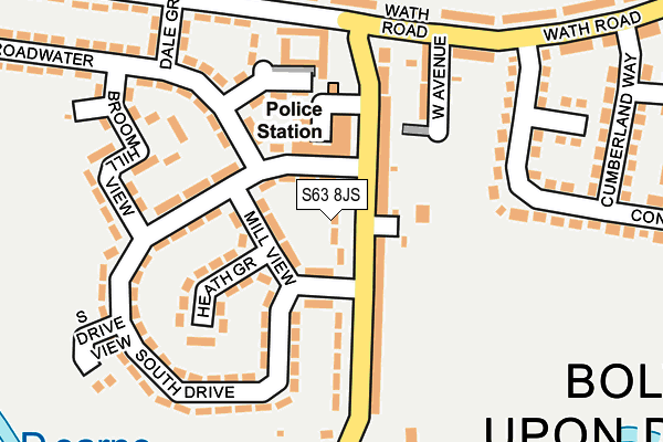 S63 8JS map - OS OpenMap – Local (Ordnance Survey)