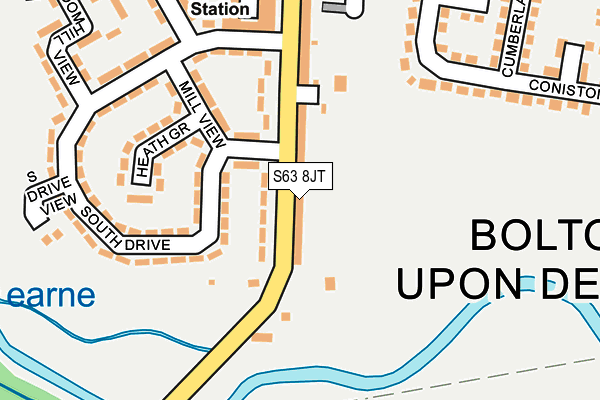 S63 8JT map - OS OpenMap – Local (Ordnance Survey)