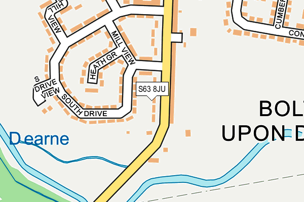 S63 8JU map - OS OpenMap – Local (Ordnance Survey)