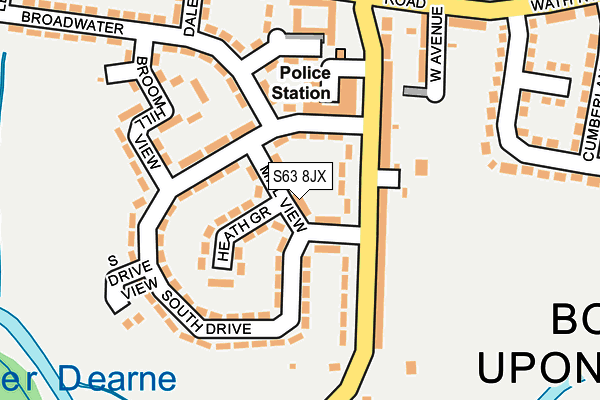 S63 8JX map - OS OpenMap – Local (Ordnance Survey)