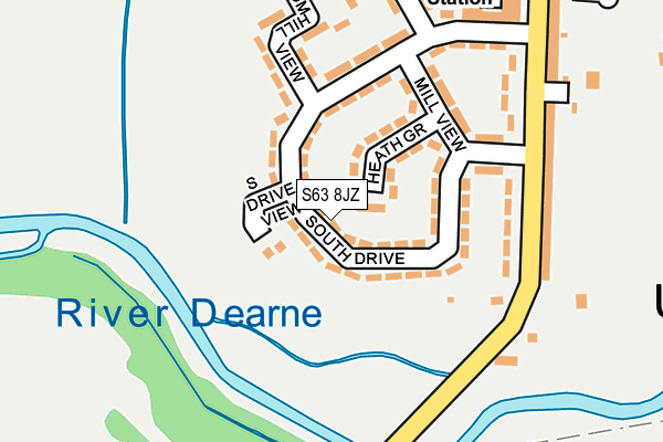 S63 8JZ map - OS OpenMap – Local (Ordnance Survey)