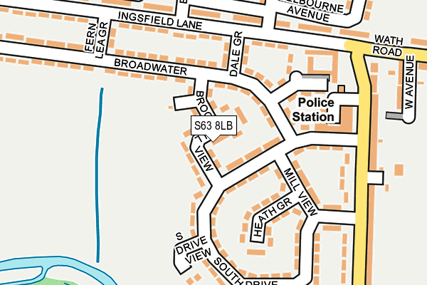 S63 8LB map - OS OpenMap – Local (Ordnance Survey)