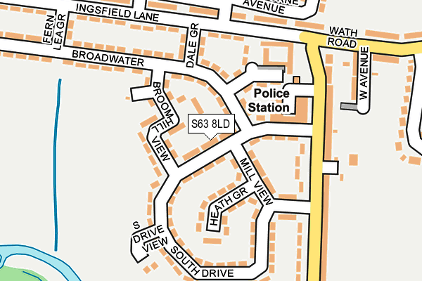 S63 8LD map - OS OpenMap – Local (Ordnance Survey)