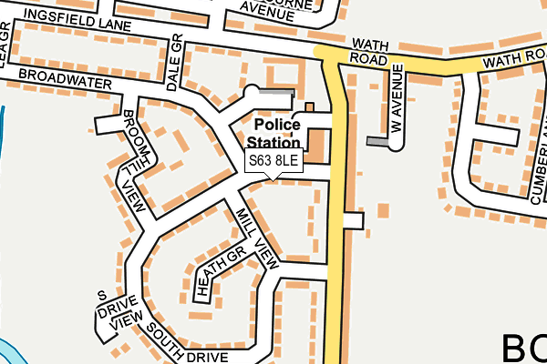 S63 8LE map - OS OpenMap – Local (Ordnance Survey)
