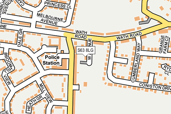 S63 8LG map - OS OpenMap – Local (Ordnance Survey)