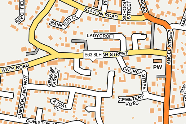 S63 8LH map - OS OpenMap – Local (Ordnance Survey)