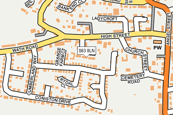 S63 8LN map - OS OpenMap – Local (Ordnance Survey)