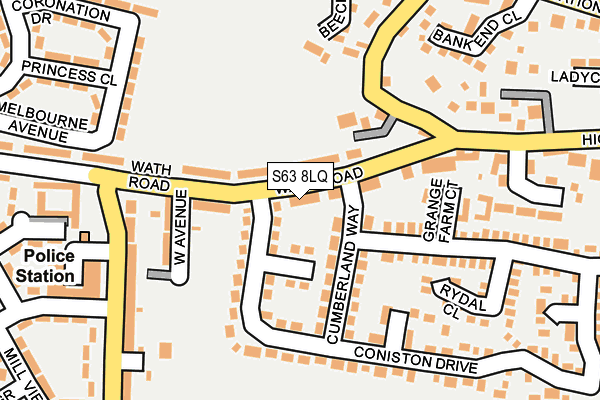 S63 8LQ map - OS OpenMap – Local (Ordnance Survey)