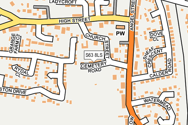 S63 8LS map - OS OpenMap – Local (Ordnance Survey)