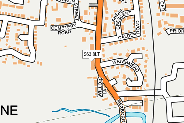 S63 8LT map - OS OpenMap – Local (Ordnance Survey)
