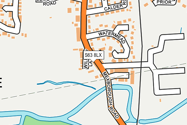 S63 8LX map - OS OpenMap – Local (Ordnance Survey)