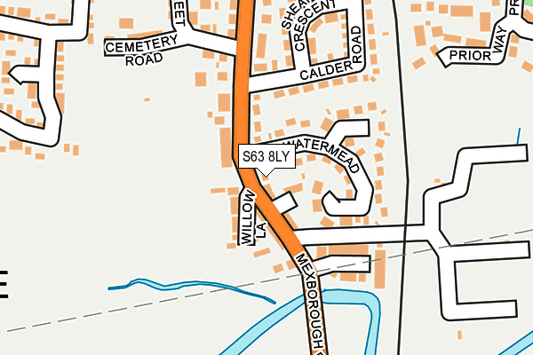 S63 8LY map - OS OpenMap – Local (Ordnance Survey)