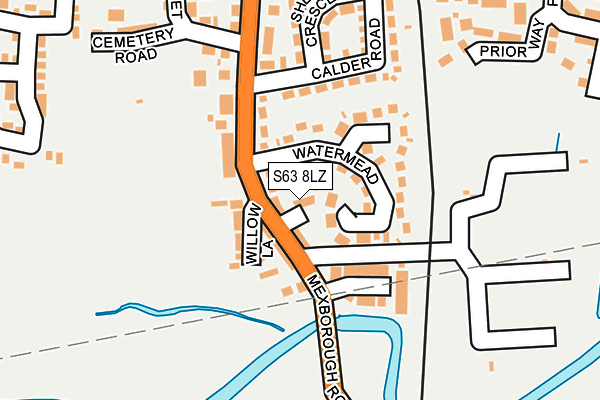 S63 8LZ map - OS OpenMap – Local (Ordnance Survey)