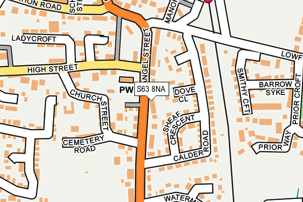 S63 8NA map - OS OpenMap – Local (Ordnance Survey)