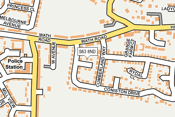 S63 8ND map - OS OpenMap – Local (Ordnance Survey)