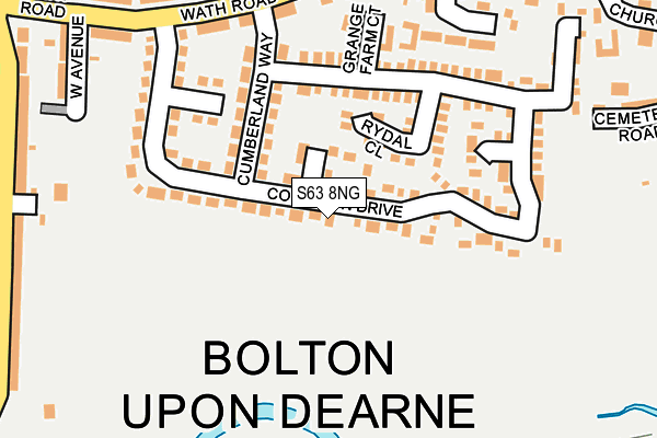 S63 8NG map - OS OpenMap – Local (Ordnance Survey)