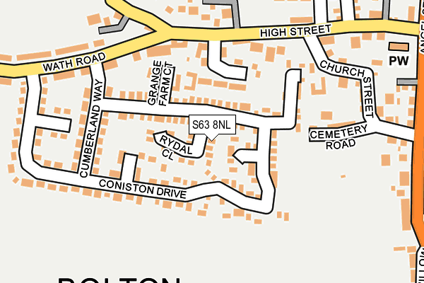 S63 8NL map - OS OpenMap – Local (Ordnance Survey)