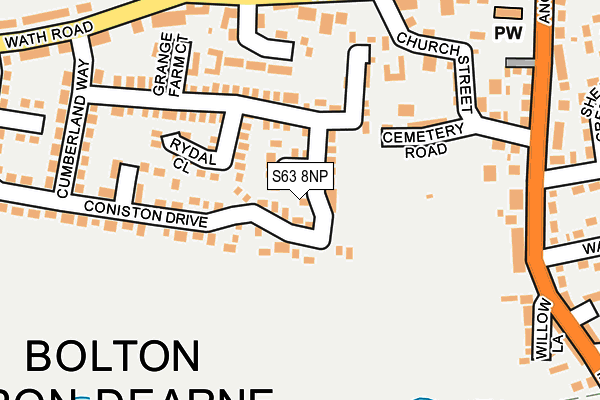 S63 8NP map - OS OpenMap – Local (Ordnance Survey)