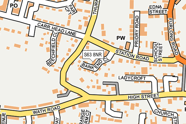 S63 8NR map - OS OpenMap – Local (Ordnance Survey)
