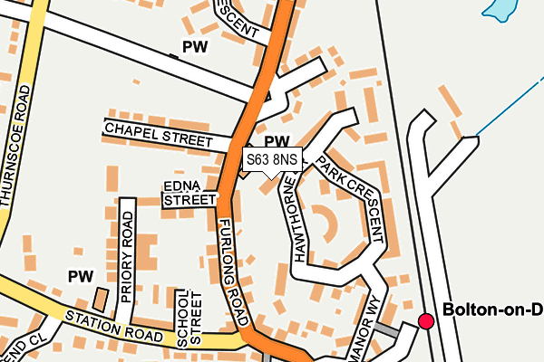 S63 8NS map - OS OpenMap – Local (Ordnance Survey)
