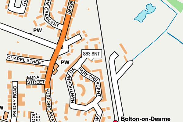 S63 8NT map - OS OpenMap – Local (Ordnance Survey)