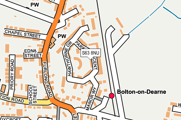 S63 8NU map - OS OpenMap – Local (Ordnance Survey)