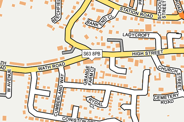 S63 8PB map - OS OpenMap – Local (Ordnance Survey)