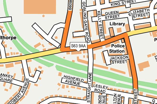 S63 9AA map - OS OpenMap – Local (Ordnance Survey)