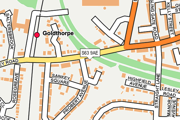 S63 9AE map - OS OpenMap – Local (Ordnance Survey)