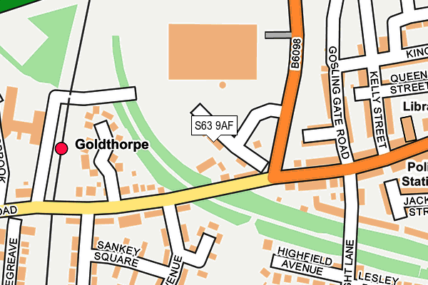 S63 9AF map - OS OpenMap – Local (Ordnance Survey)