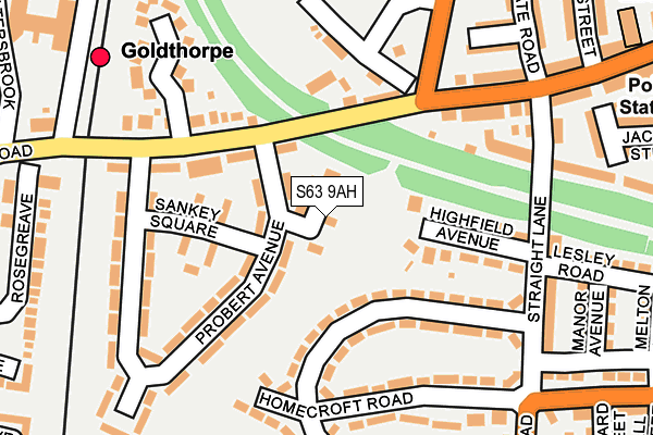 S63 9AH map - OS OpenMap – Local (Ordnance Survey)