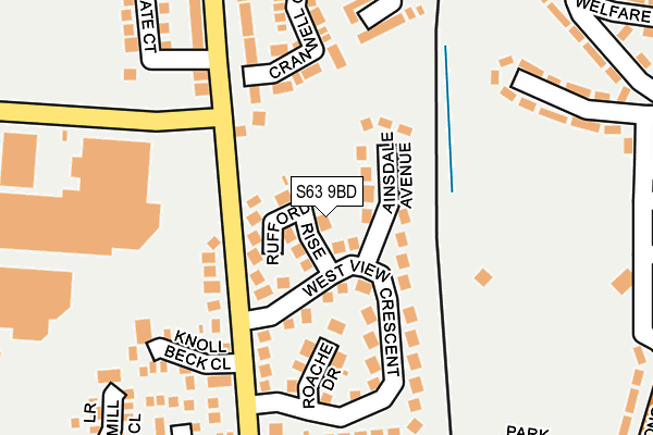 S63 9BD map - OS OpenMap – Local (Ordnance Survey)