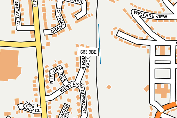 S63 9BE map - OS OpenMap – Local (Ordnance Survey)